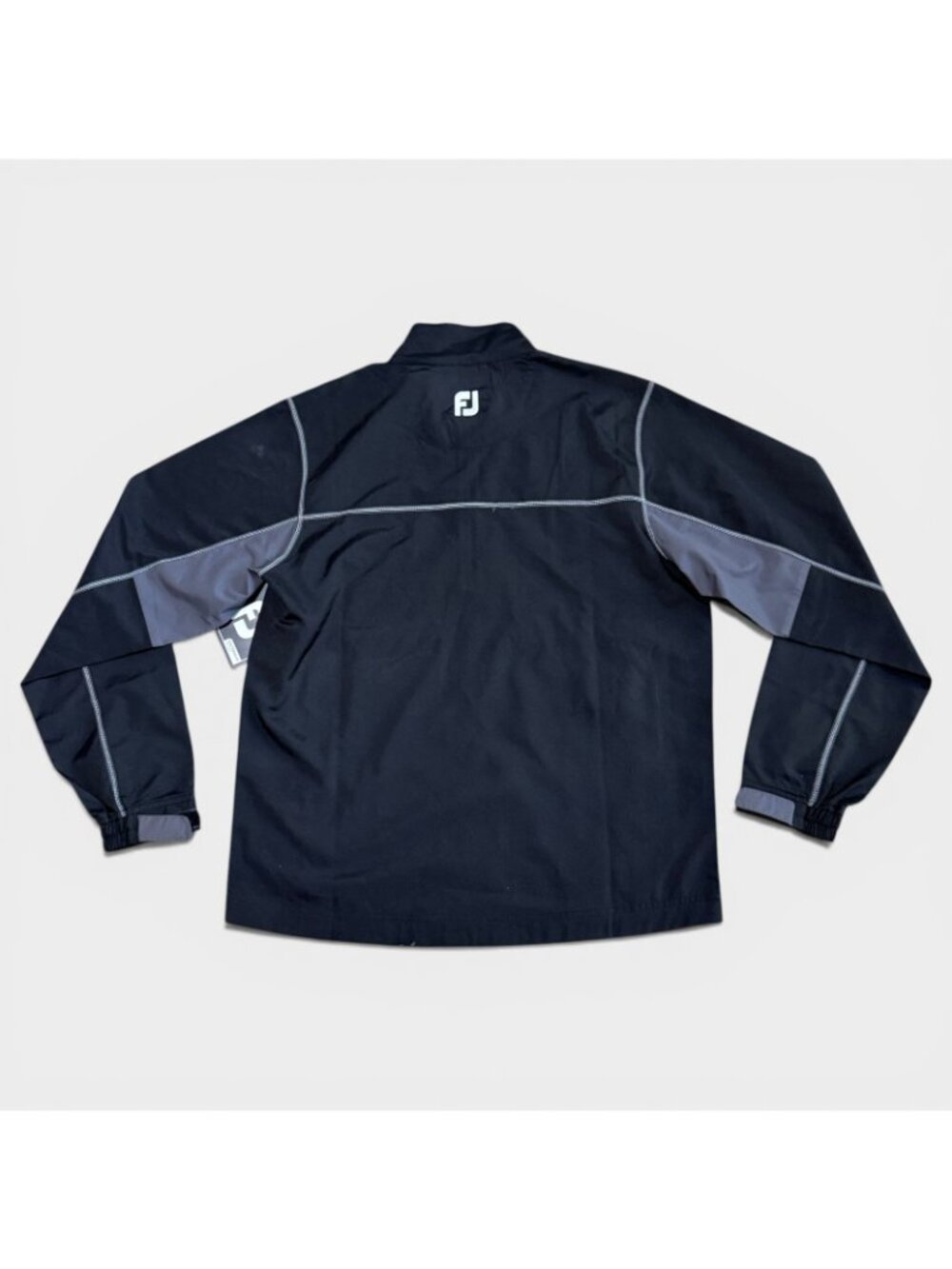 FootJoy Sport Windshirt Mens Small Black Charcoal Long Sleeve 1/2 Zip Golf NWT - Picture 3 of 11